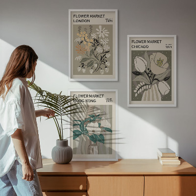 Composizione di quadri Fiere dei fiori Londra Chicago Hong Kong
