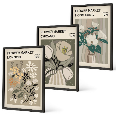 Composizione di quadri Fiere dei fiori Londra Chicago Hong Kong