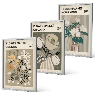 Composizione di quadri Fiere dei fiori Londra Chicago Hong Kong