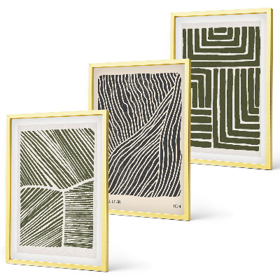 Composizione di quadri Motivi linee forme verde