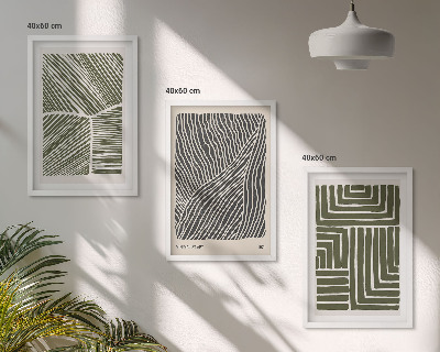 Composizione di quadri Motivi linee forme verde