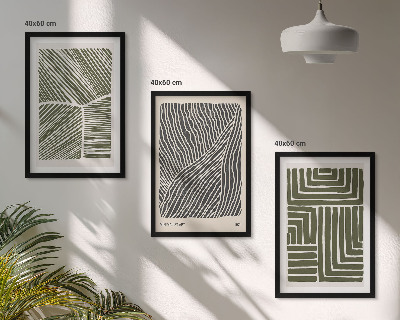 Composizione di quadri Motivi linee forme verde