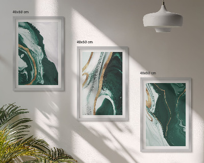 Composizione di quadri Motivi astratti dipinti di verde