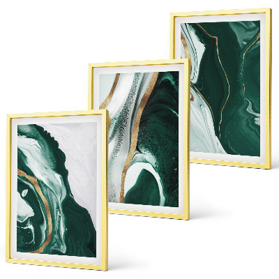 Composizione di quadri Motivi astratti dipinti di verde