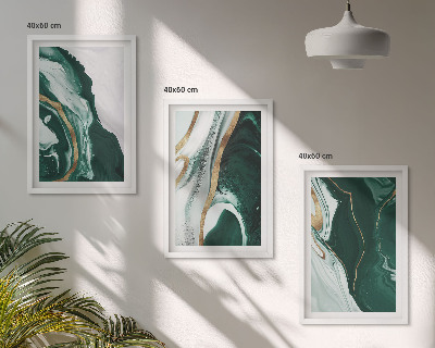 Composizione di quadri Motivi astratti dipinti di verde