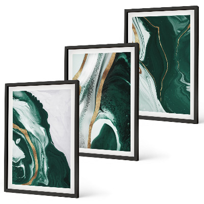 Composizione di quadri Motivi astratti dipinti di verde