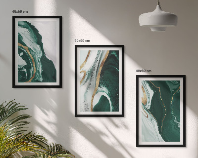 Composizione di quadri Motivi astratti dipinti di verde