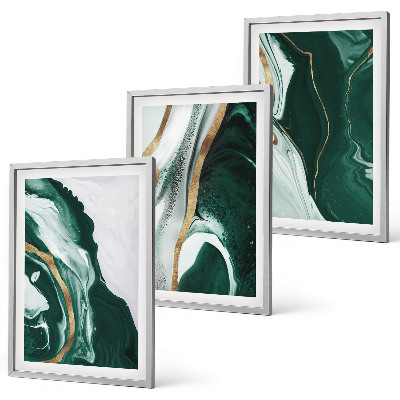 Composizione di quadri Motivi astratti dipinti di verde