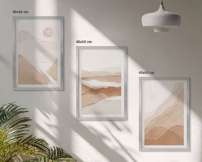 Set di quadri incorniciati Paesaggi astratti marroni