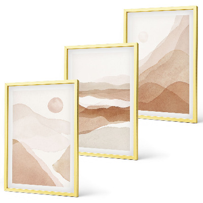 Set di quadri incorniciati Paesaggi astratti marroni