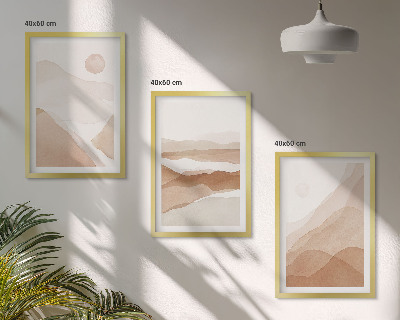 Set di quadri incorniciati Paesaggi astratti marroni