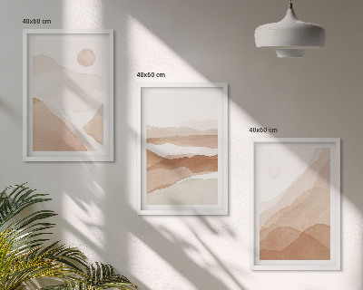 Set di quadri incorniciati Paesaggi astratti marroni