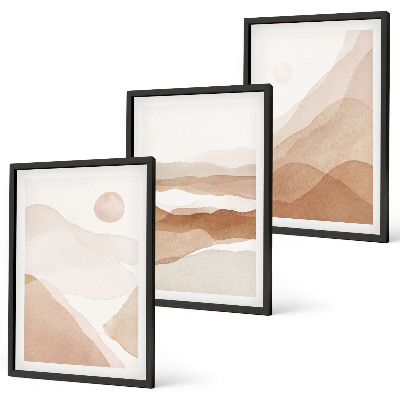 Set di quadri incorniciati Paesaggi astratti marroni