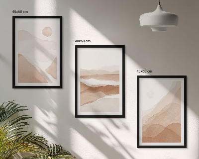 Set di quadri incorniciati Paesaggi astratti marroni