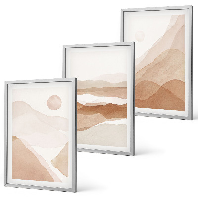 Set di quadri incorniciati Paesaggi astratti marroni