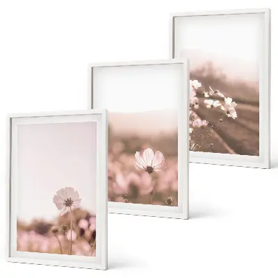 Set di 3 quadri con prati fioriti e paesaggi estivi