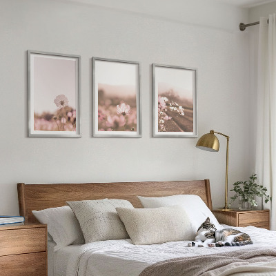Set di 3 quadri Prati fioriti, paesaggi estivi