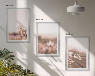 Set di 3 quadri Prati fioriti, paesaggi estivi