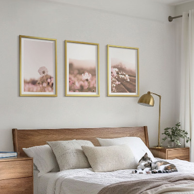 Set di 3 quadri Prati fioriti, paesaggi estivi
