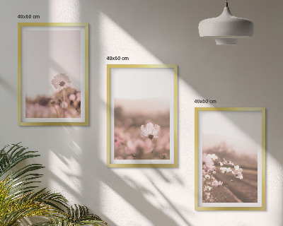 Set di 3 quadri Prati fioriti, paesaggi estivi