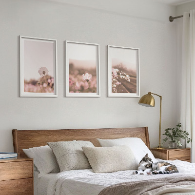 Set di 3 quadri Prati fioriti, paesaggi estivi