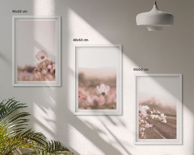 Set di 3 quadri Prati fioriti, paesaggi estivi