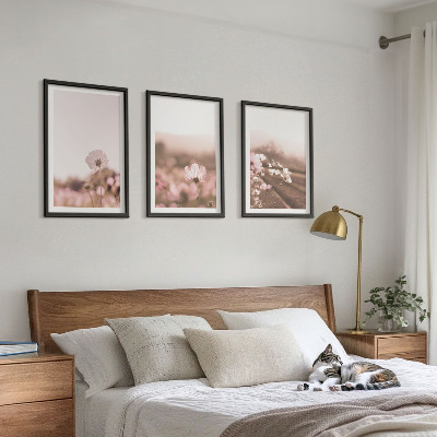 Set di 3 quadri Prati fioriti, paesaggi estivi