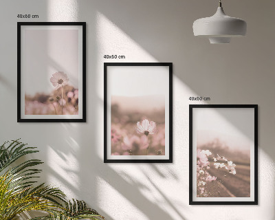 Set di 3 quadri Prati fioriti, paesaggi estivi