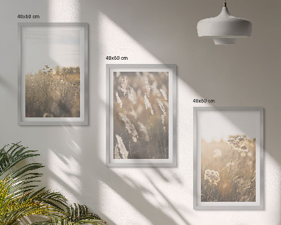Composizione di quadri Paesaggio erba fiori calore