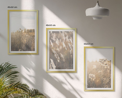 Composizione di quadri Paesaggio erba fiori calore