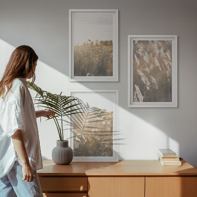 Composizione di quadri Paesaggio erba fiori calore