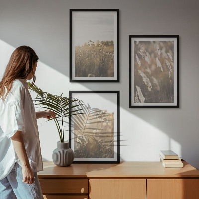 Composizione di quadri Paesaggio erba fiori calore