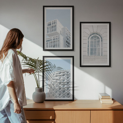 Set di quadri incorniciati geometria dell'architettura moderna