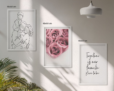 Set di 3 quadri Mazzi di rose disegnati a mano per la famiglia