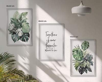 Set di quadri incorniciati Foglie verdi di piante tropicali
