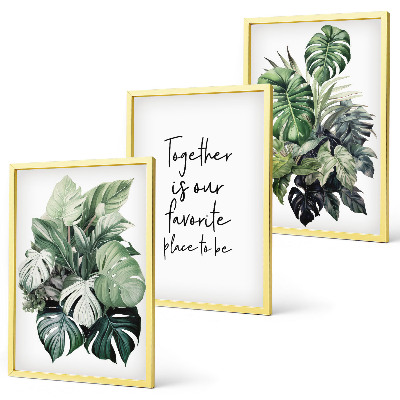 Set di quadri incorniciati Foglie verdi di piante tropicali