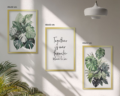 Set di quadri incorniciati Foglie verdi di piante tropicali