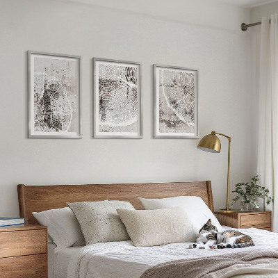 Set di quadri incorniciati venature del legno grigio