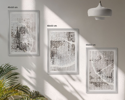 Set di quadri incorniciati venature del legno grigio