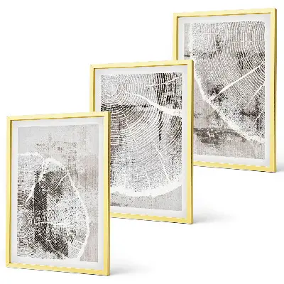 Set di quadri incorniciati con venature del legno grigio