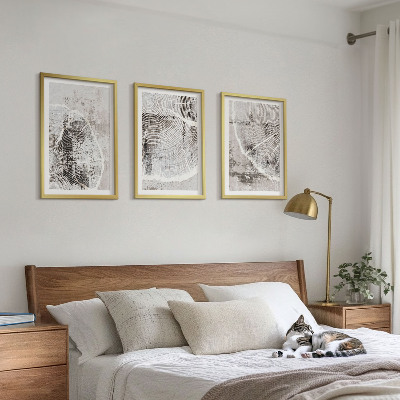 Set di quadri incorniciati venature del legno grigio