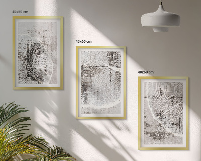 Set di quadri incorniciati venature del legno grigio