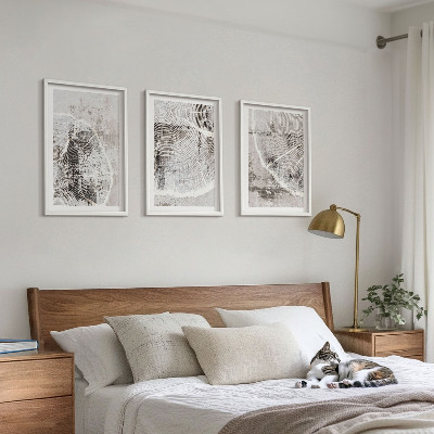 Set di quadri incorniciati venature del legno grigio