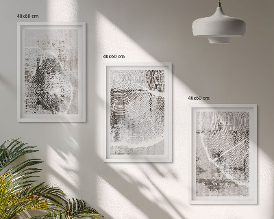 Set di quadri incorniciati venature del legno grigio