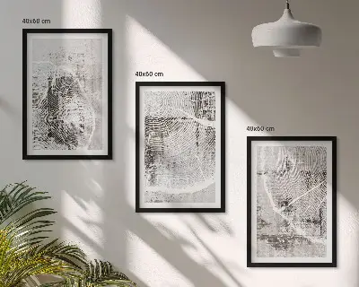 Set di quadri incorniciati con venature del legno grigio
