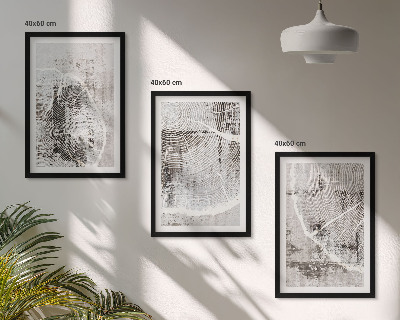 Set di quadri incorniciati venature del legno grigio