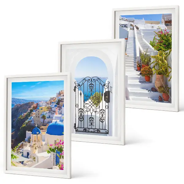 Set di quadri incorniciati con architettura di Santorini Oia