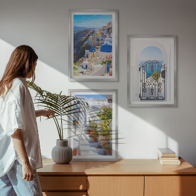 Set di quadri incorniciati Architettura di Santorini Oia