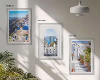 Set di quadri incorniciati con architettura di Santorini Oia