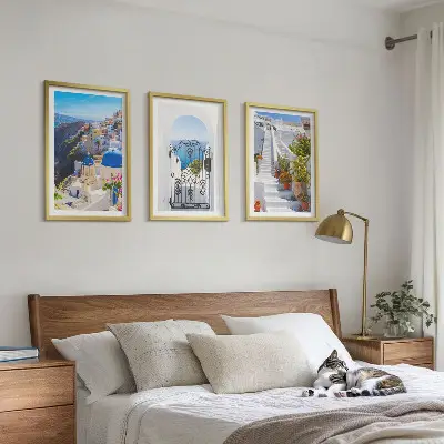 Set di quadri incorniciati con architettura di Santorini Oia